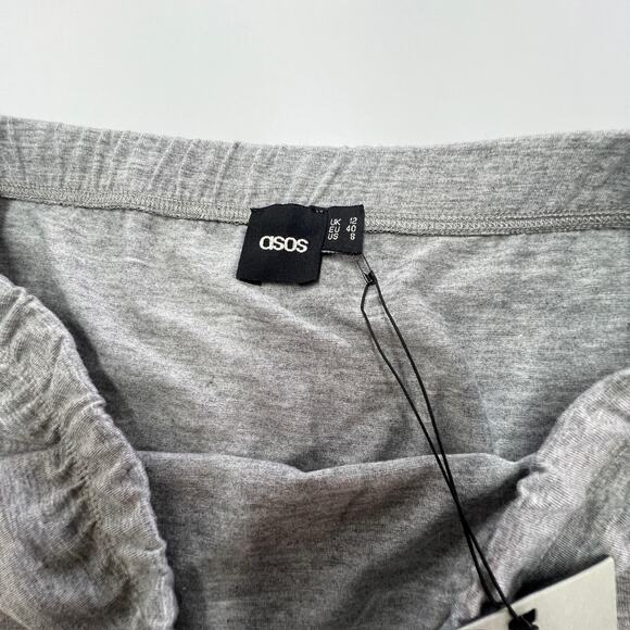 ASOS Skirt Womens US 8 UK 12 Gray Multicolor Striped Stretch Pull On Casual Midi - Picture 4 of 9